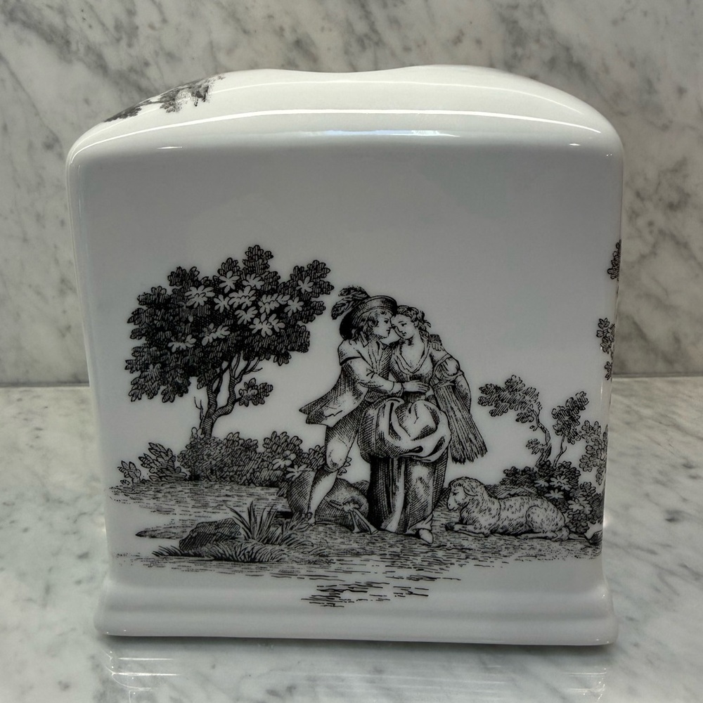 Vintage Liette International Hand Decorated Porcelain Napkin Holder - Picture 5 of 8